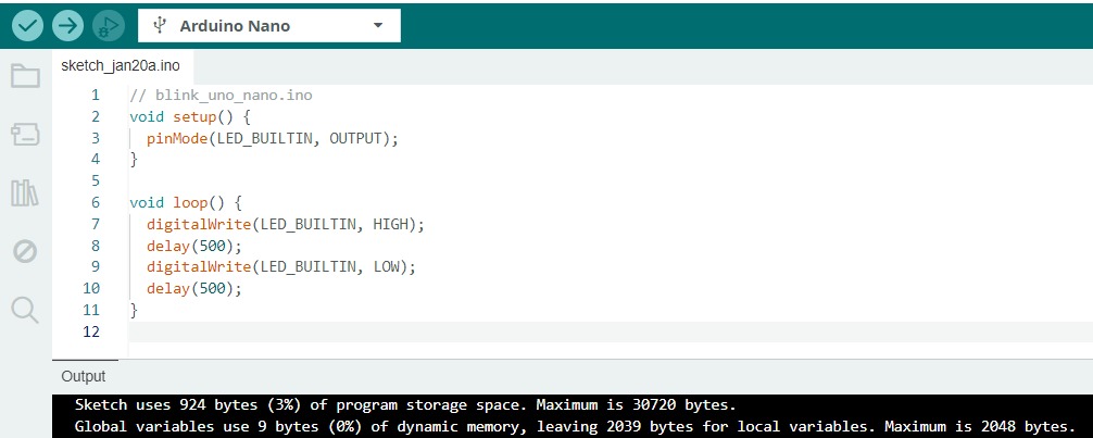 Figura 4 — IDE Arduino Nano