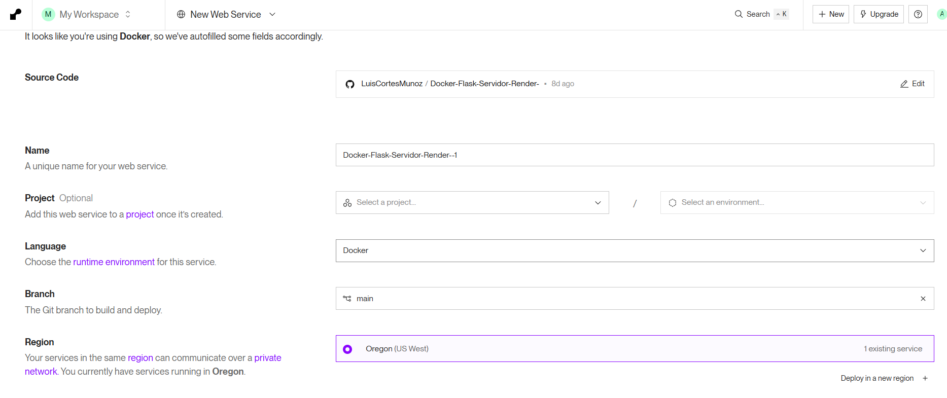 Figura 8 — Configuración del Web Service